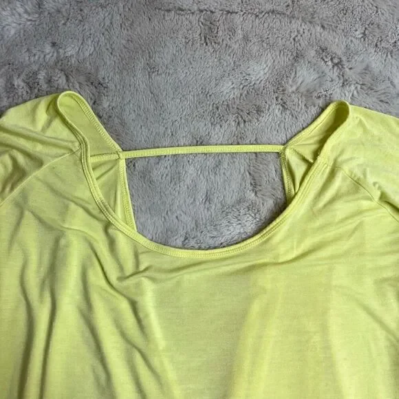 Zyia Active Top Womens Size Medium Open Back Namaste Long Sleeve Yellow - Picture 4 of 8
